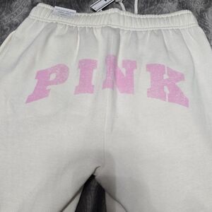 PINK Victoria's Secret Joggers in Cream with Pink Logo
